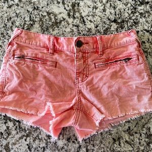 Corduroy Free People Cheeky Shorts with frayed hem. Size 24. Mid-rise: